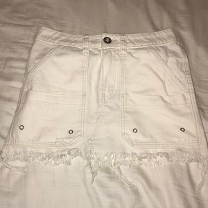 White blue jean skirt